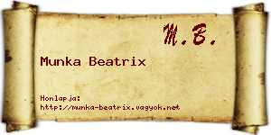 Munka Beatrix névjegykártya